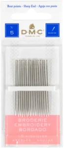 size 5 DMC embroidery needles used for embroidery